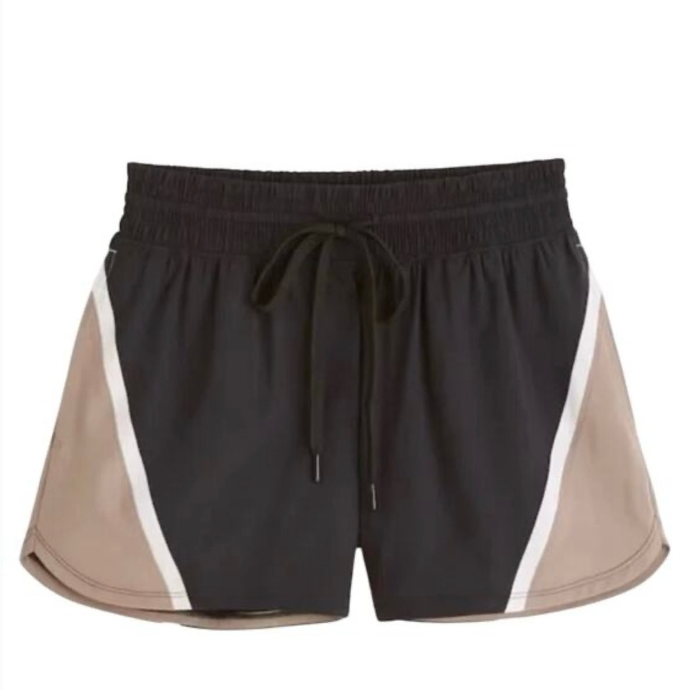Abercrombie & Fitch Women's YPB motionTEK High Rise Lined Workout Short Onyx